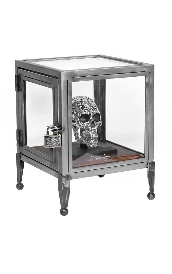 Silver Skull Sculpture