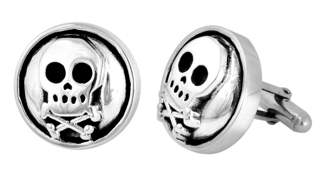 Skull & Bones Button Cufflinks