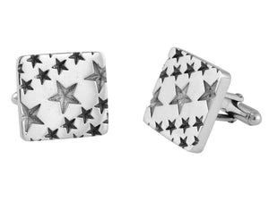 Engraved Star Pattern Cufflinks