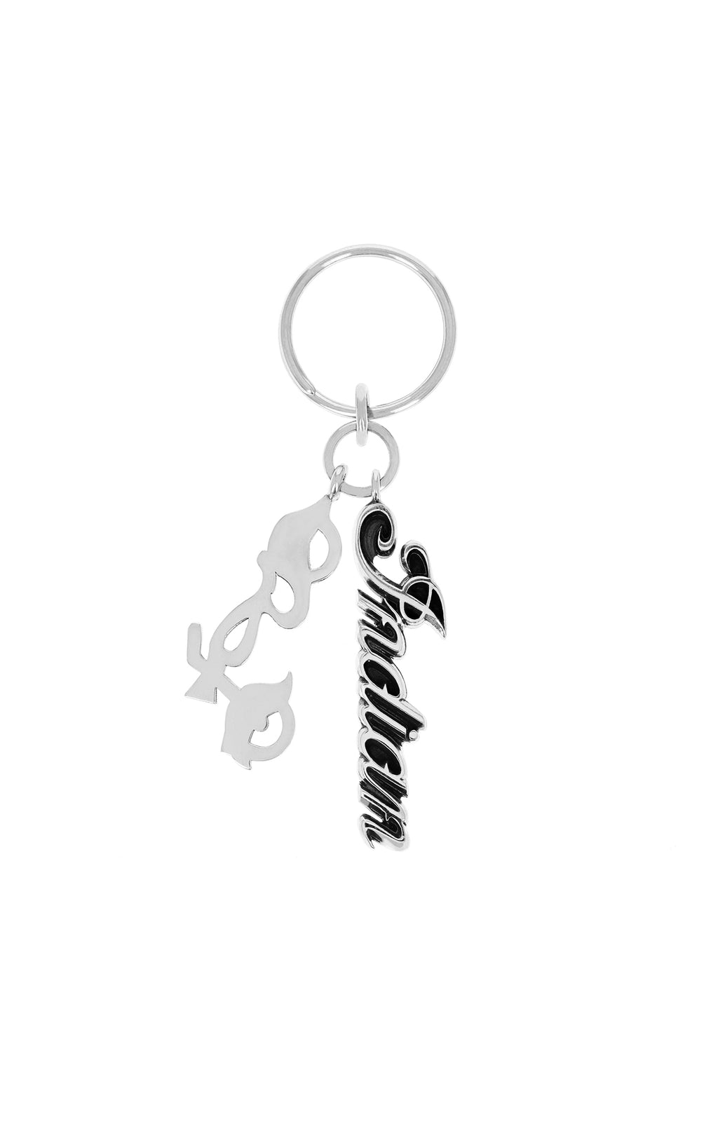 King Baby Indian Motorcycle Script Logo Key Fob with Large Motorcycle Charm