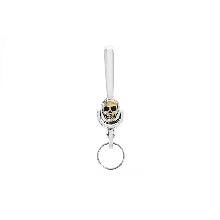 Key Fob Hook w/ Gold Alloy Skull Motif