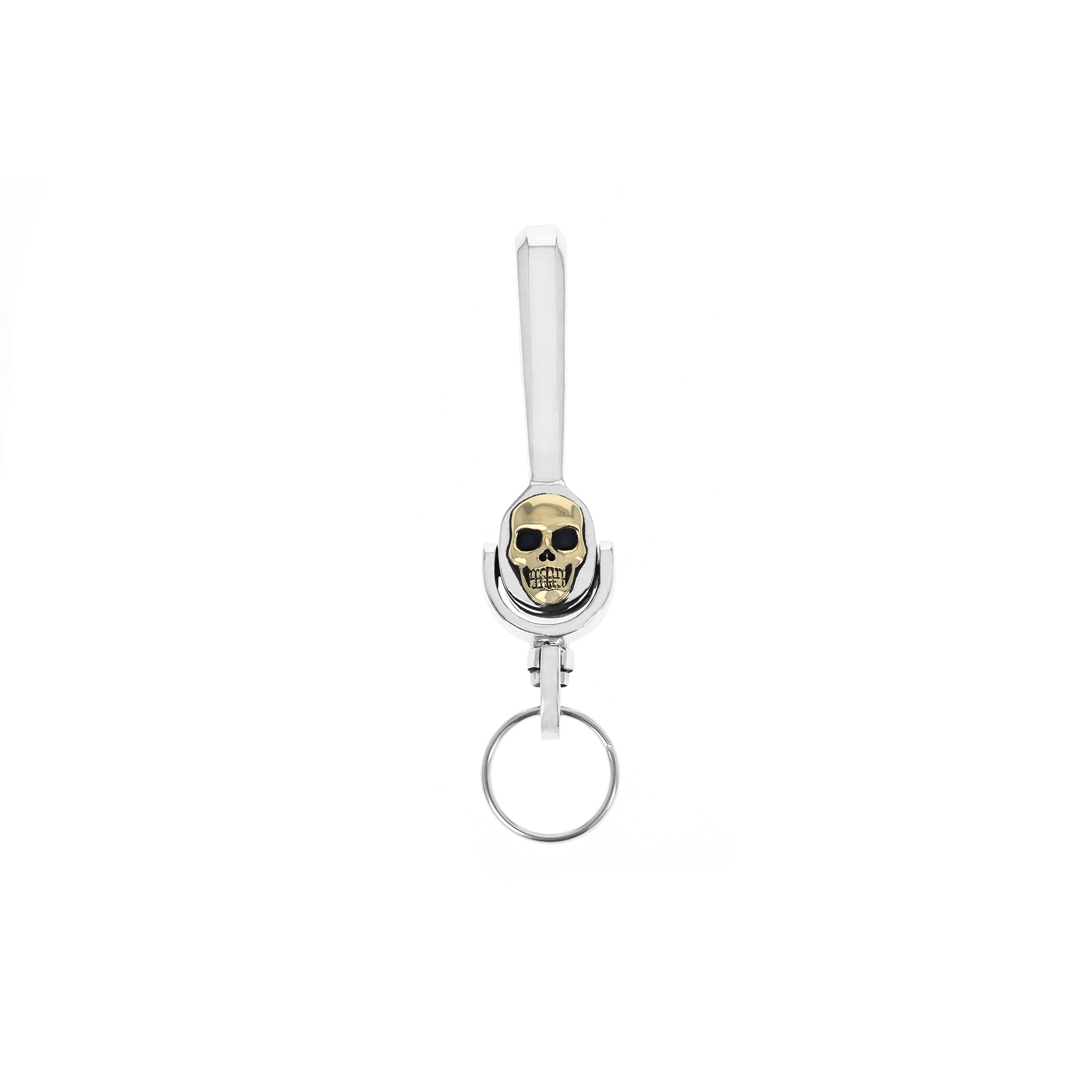 925 Sterling Silver Skull Key Chain
