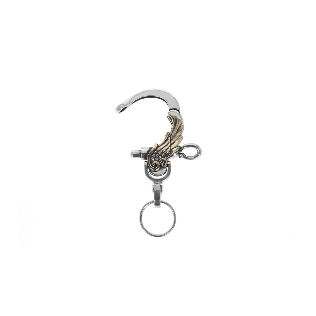 Key Fob Hook w/ Gold Alloy Wing Motif