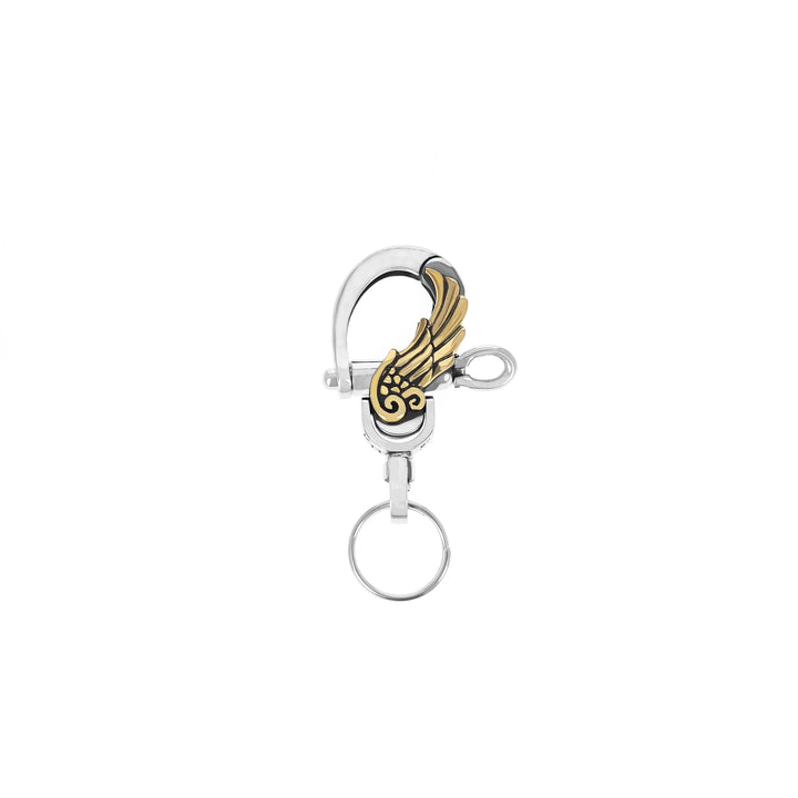 Key Fob Hook w/ Gold Alloy Wing Motif