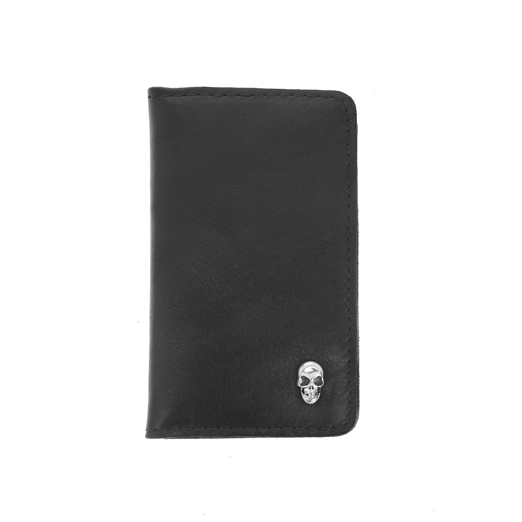 Bifold Card Holder Wallet w/ Silver Skull