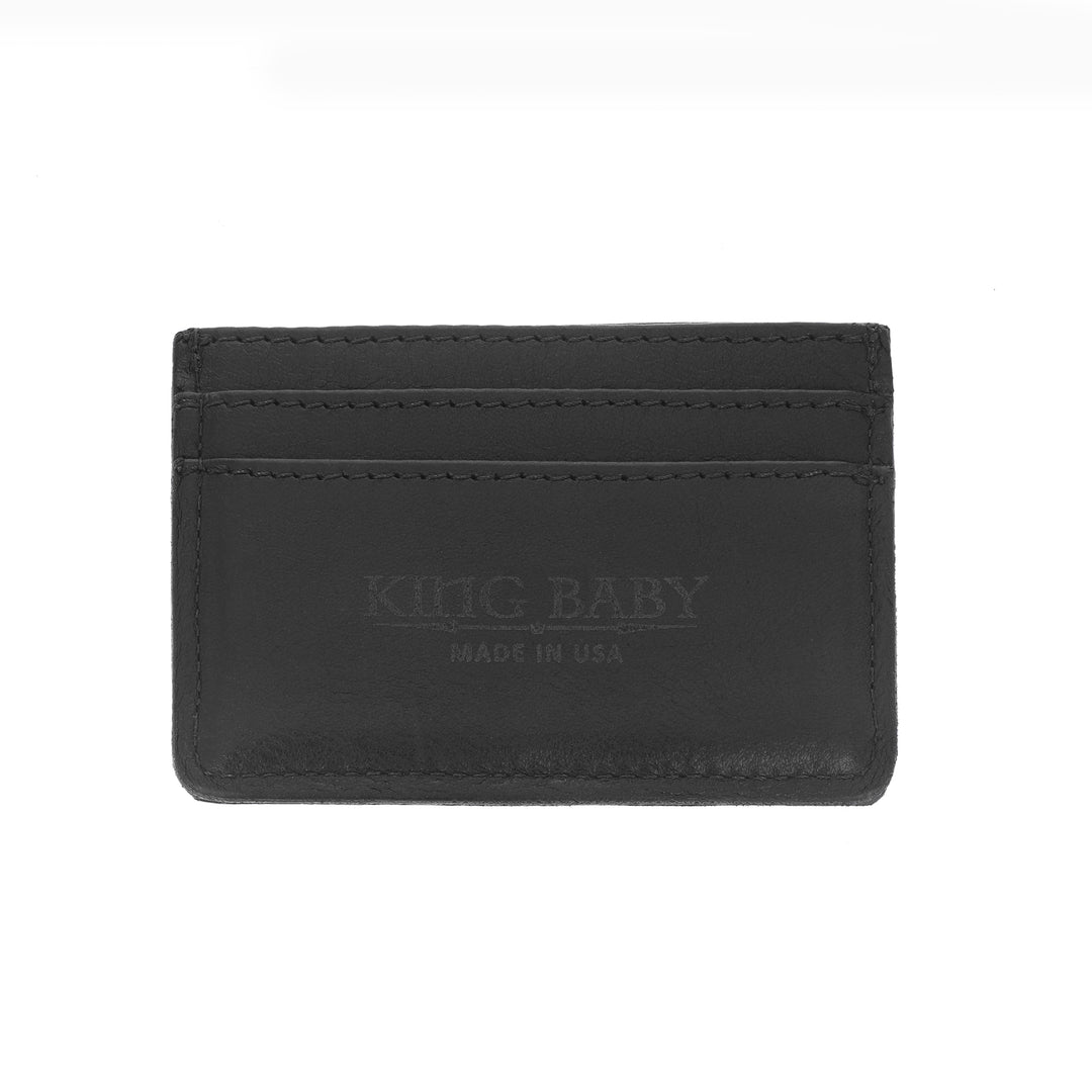 Horizontal Card Holder Wallet w/ Silver Skull