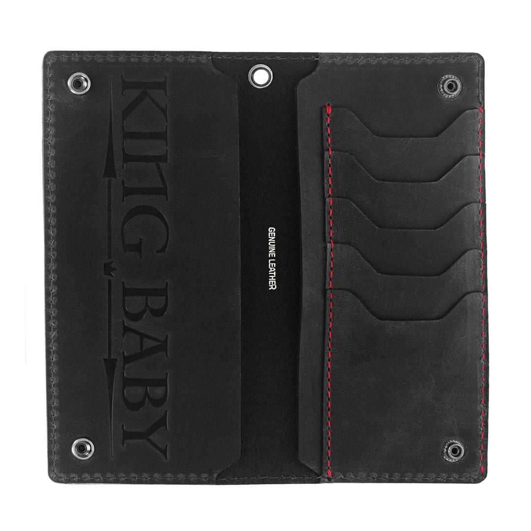 Black Baroque Skull Trucker Wallet