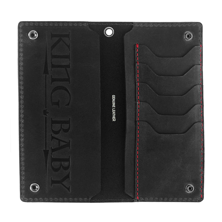 Black Baroque Skull Trucker Wallet
