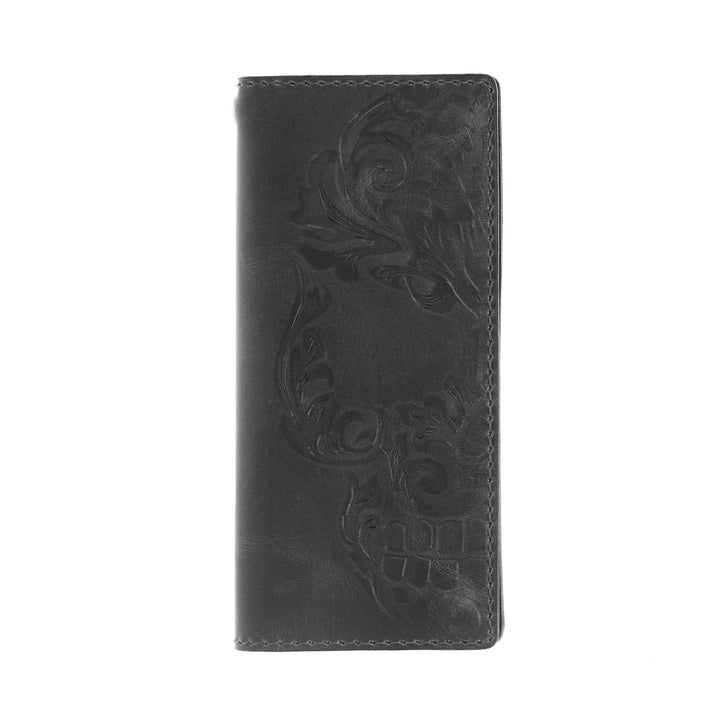Black Baroque Skull Trucker Wallet