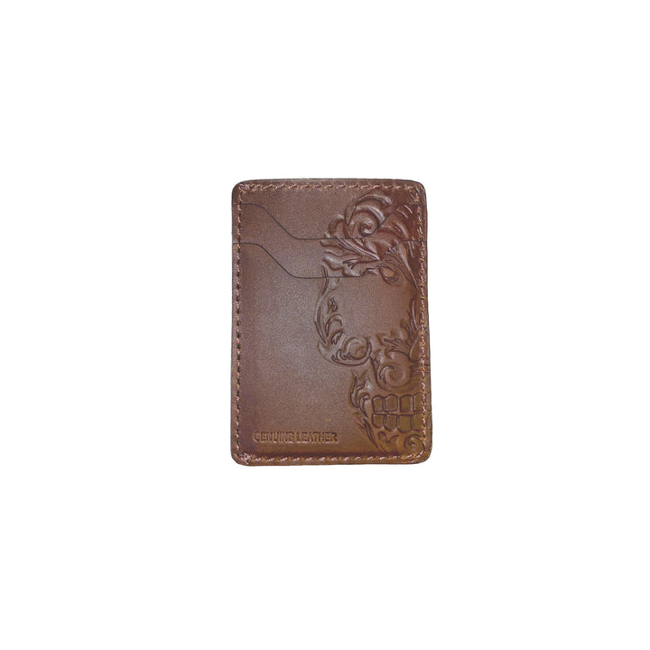 Brown Baroque Skull Card Case