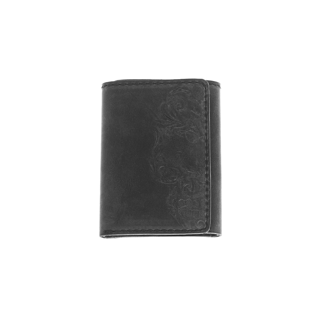 Black Baroque Skull Trifold Wallet