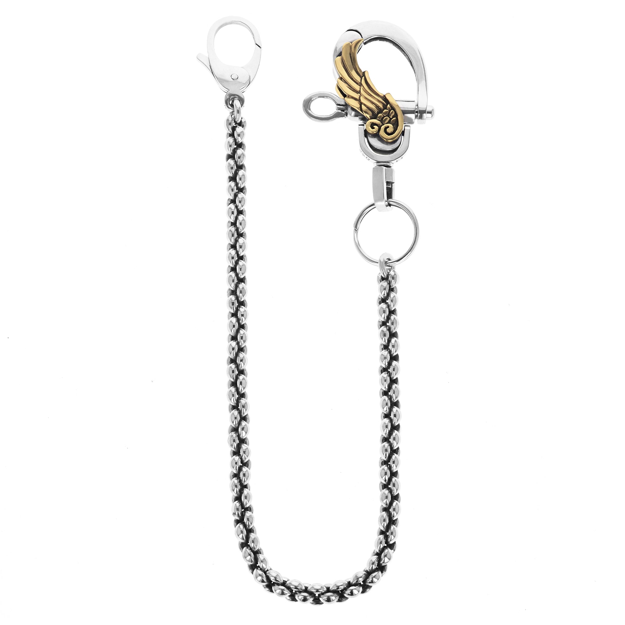 Infinity Link Wallet Chain w/ With Gold Alloy Wing Motif
