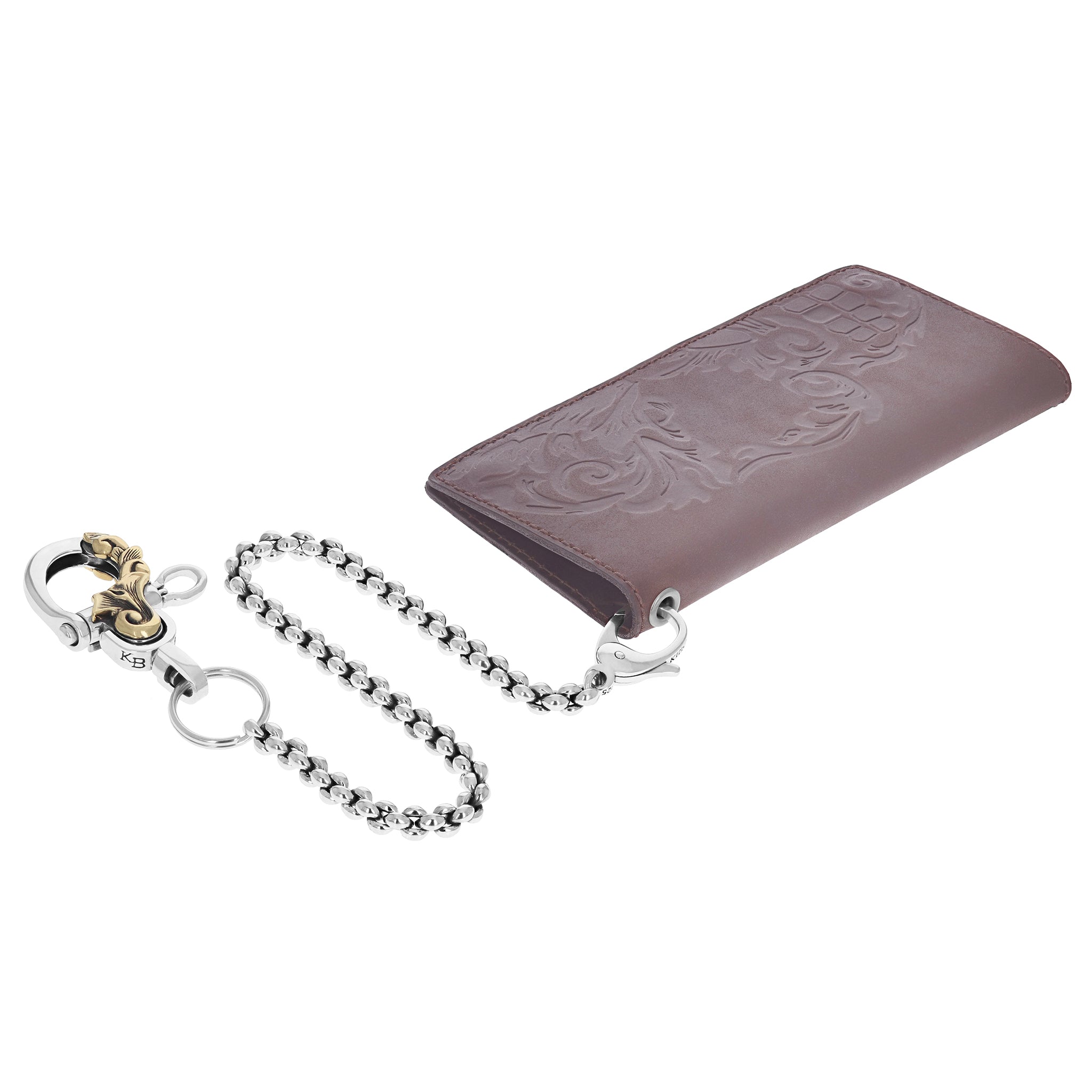 Infinity link wallet chain w/ gold alloy scroll design key fob