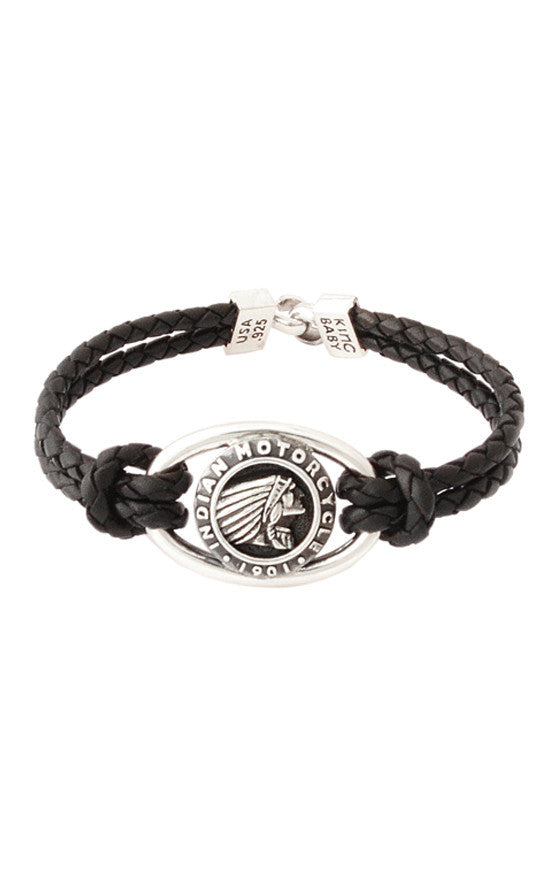 king baby indian motorcycle leather bracelet