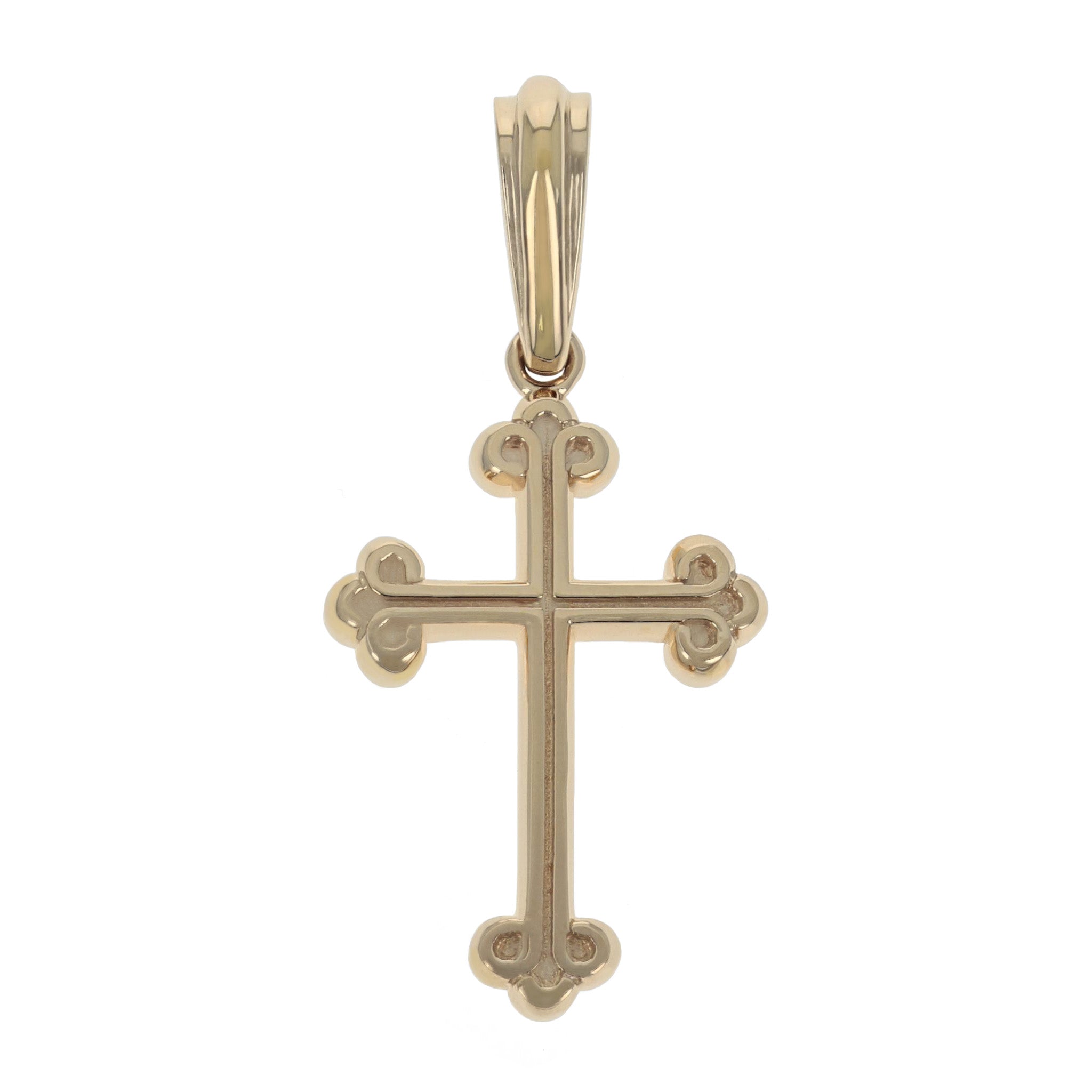 10K Yellow Gold Traditional Cross Pendant