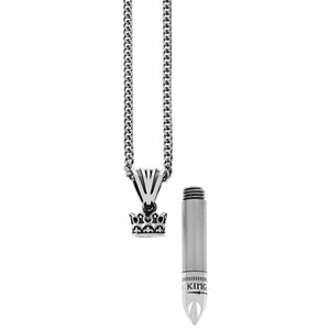 Silver Bullet Pendant with Screw on Crown Top