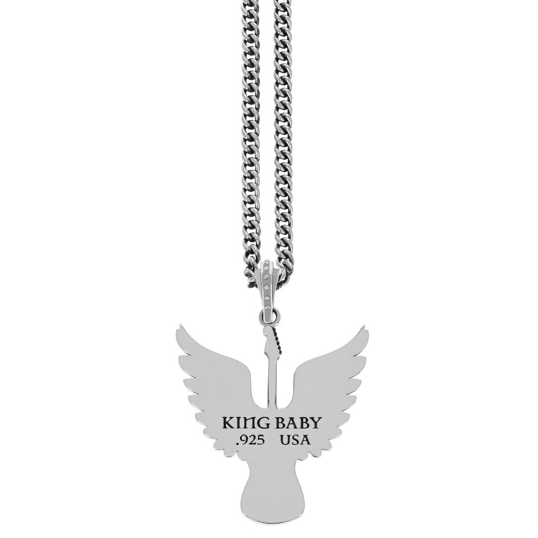 Winged Guitar Pendant