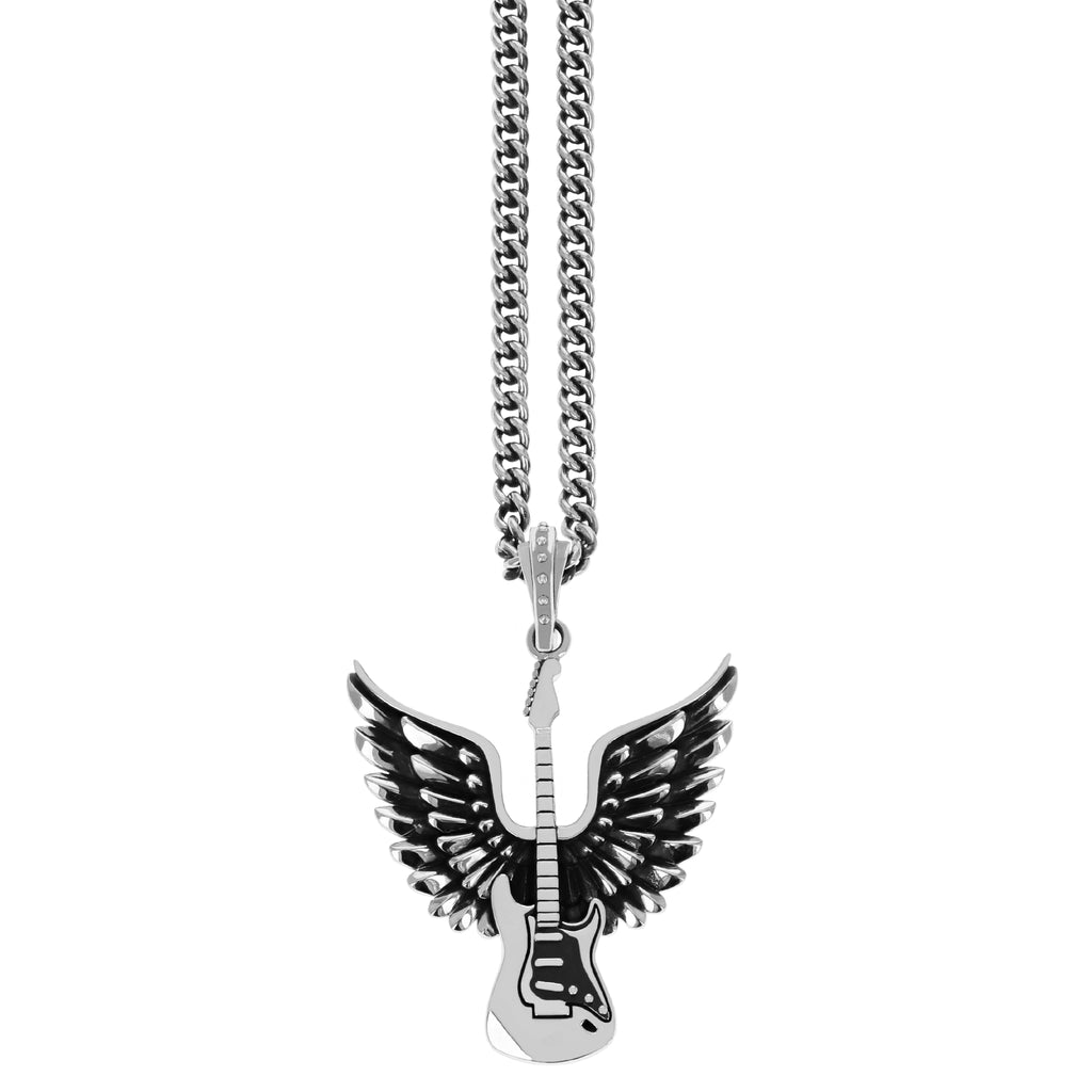 Winged Guitar Pendant