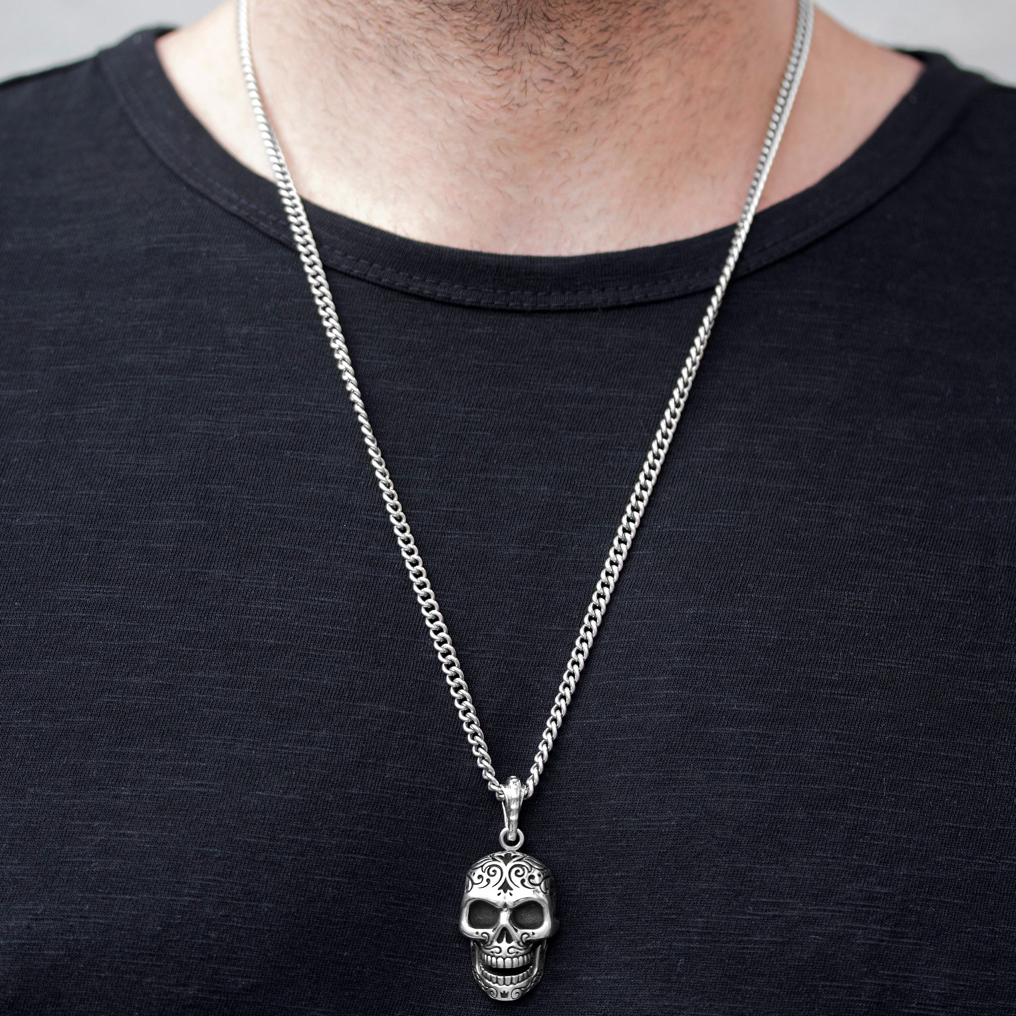 Laughing Skull with Movable Jaw Pendant