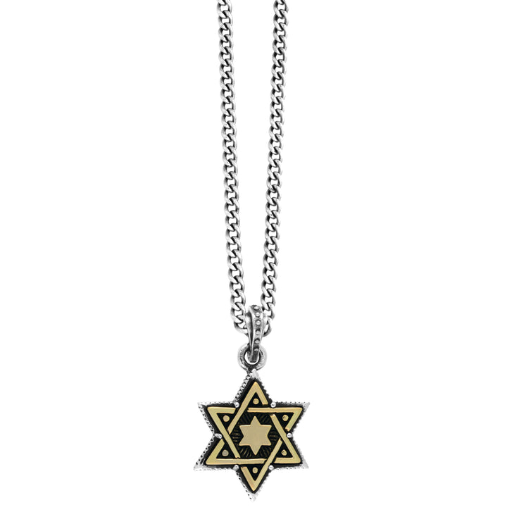 Large Alloy Star of David in Silver Frame Pendant