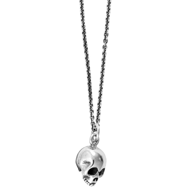 Micro Skull Pendant on Micro Rolo Chain