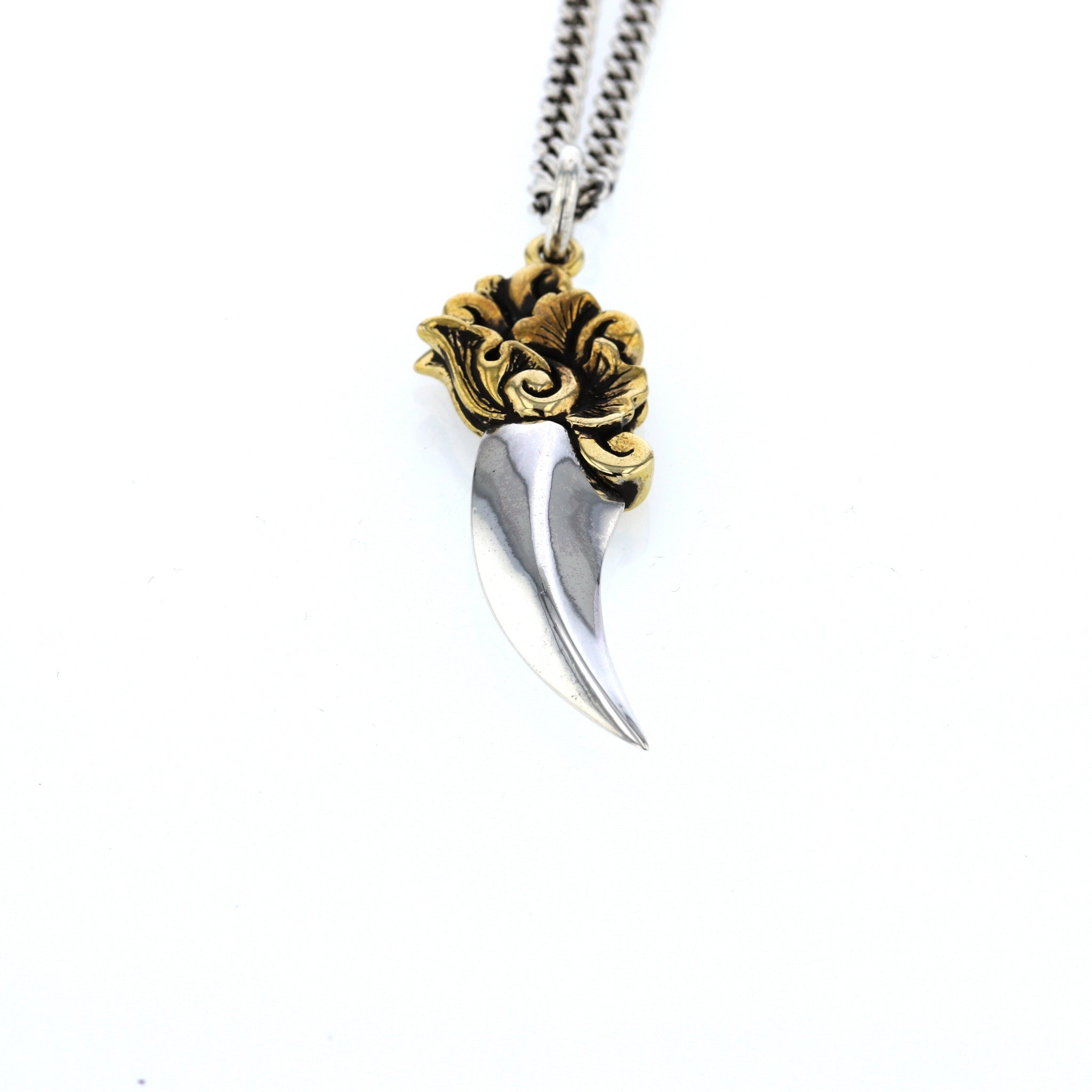 king baby sterling silver dagger pendant