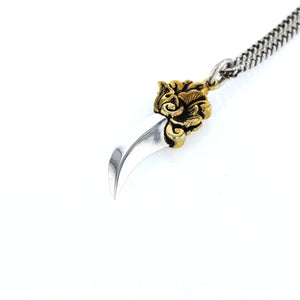 king baby silver and gold dagger pendant