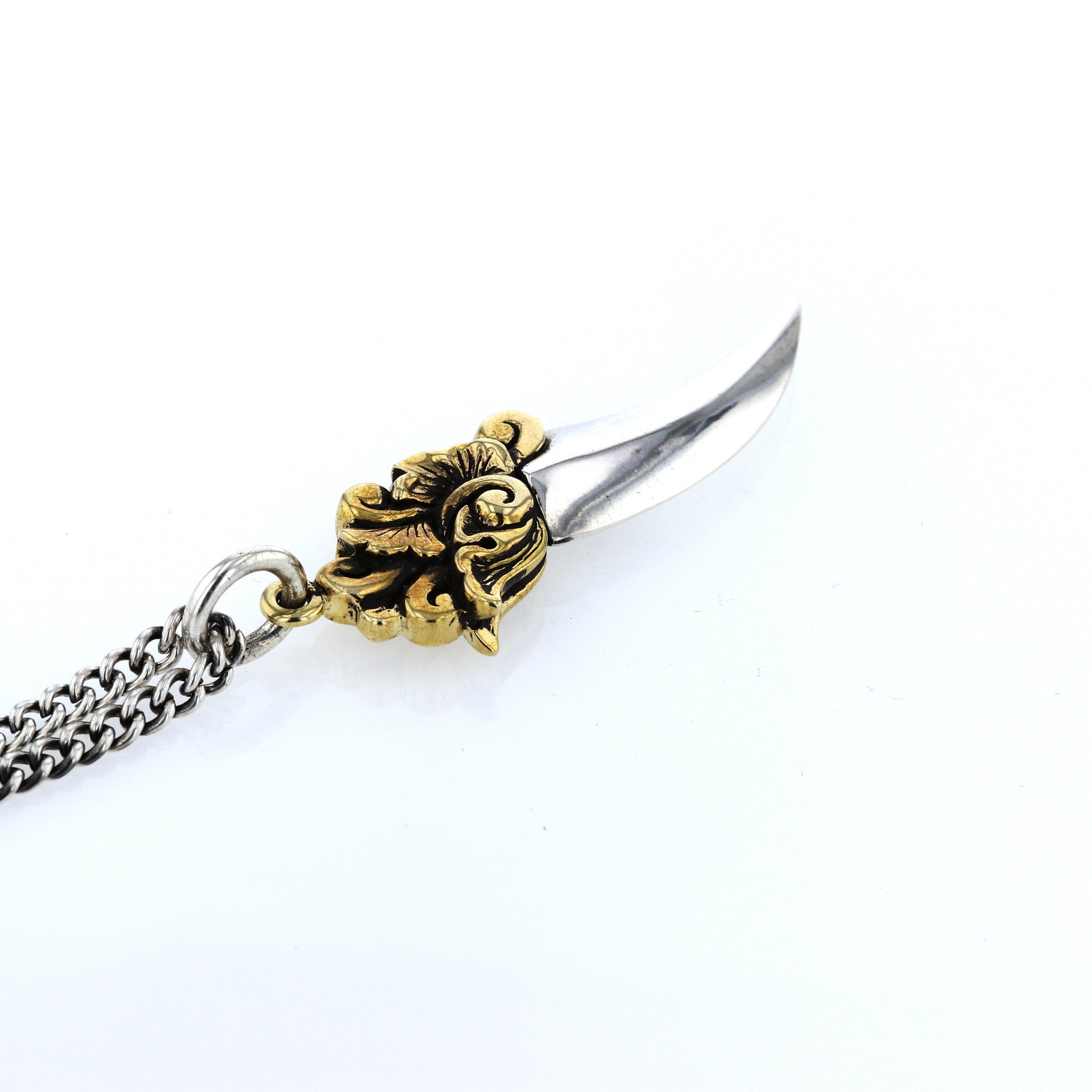king baby sterling silver dagger pendant