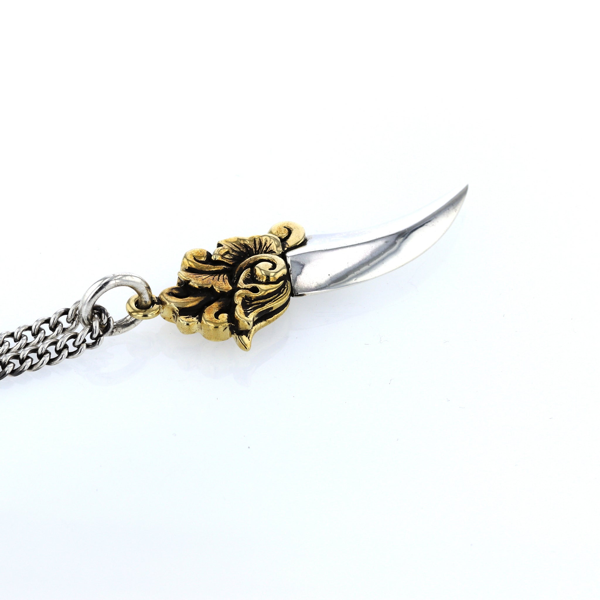 king baby sterling silver dagger pendant