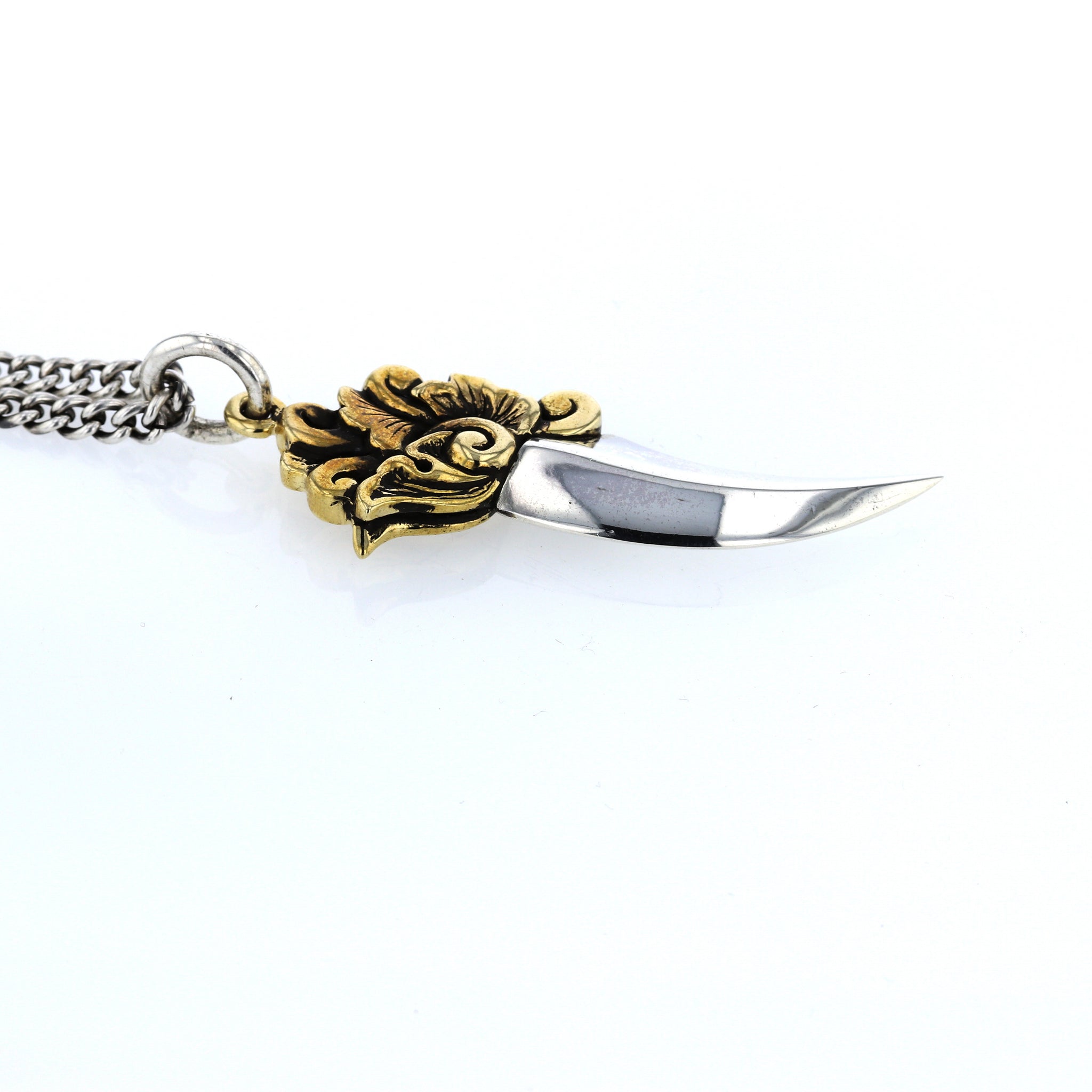 king baby sterling silver dagger pendant