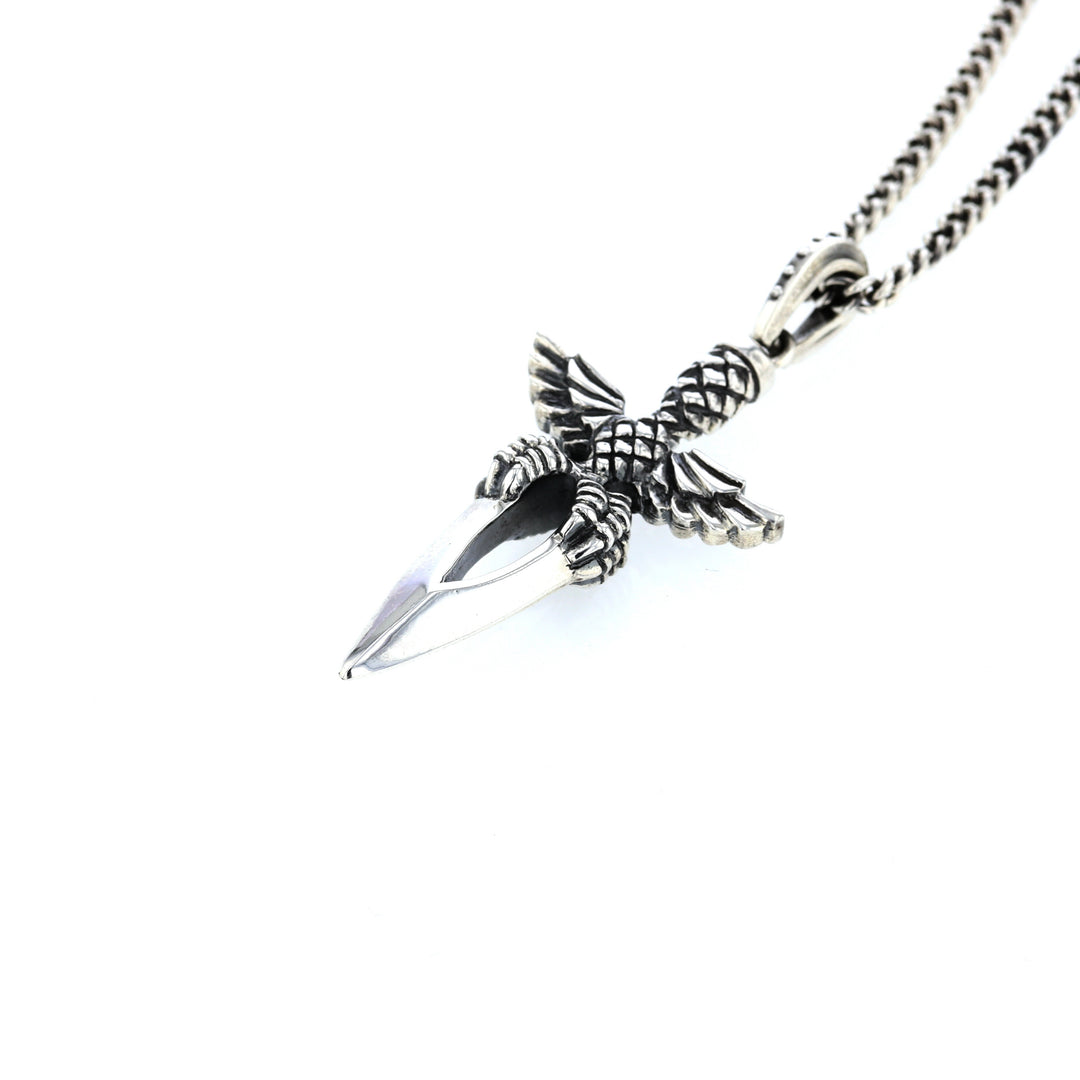 king baby sterling silver dagger pendant