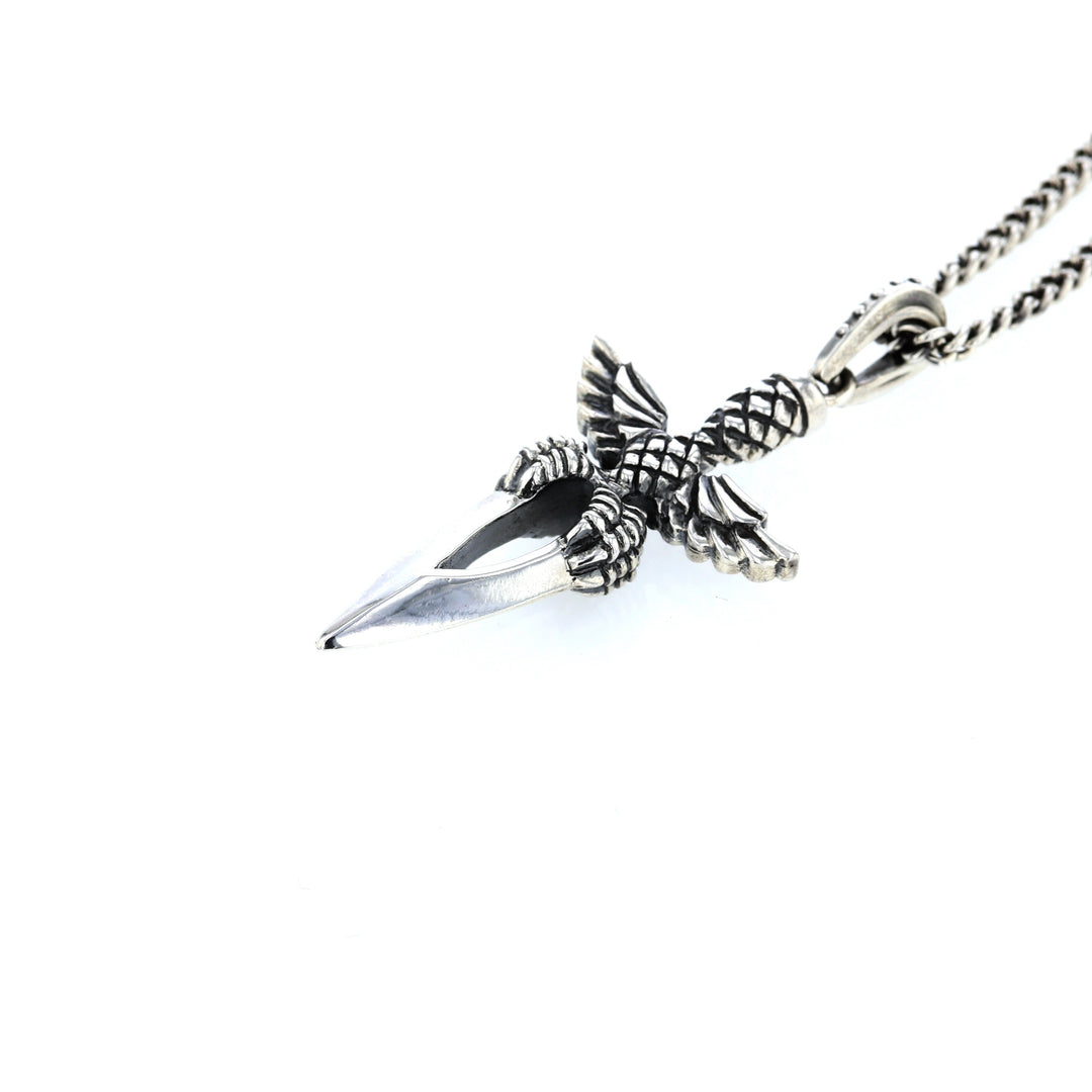 king baby sterling silver dagger pendant