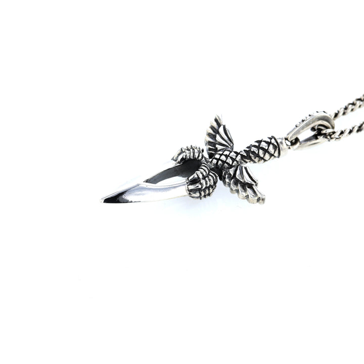 king baby sterling silver dagger pendant