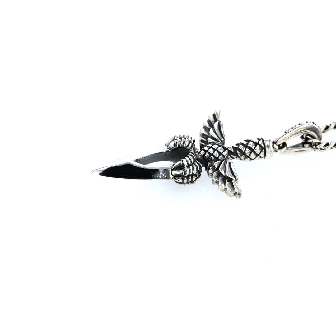 king baby sterling silver dagger pendant