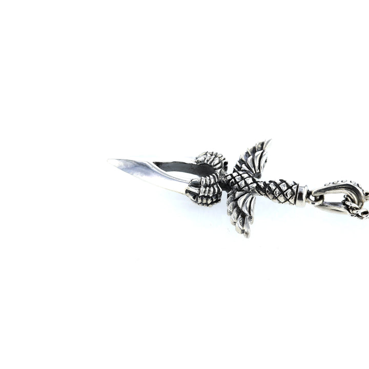 king baby sterling silver dagger pendant