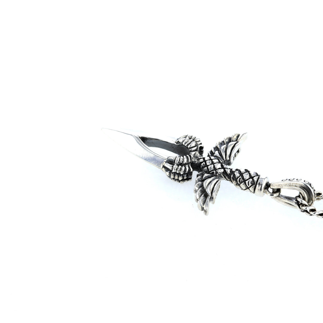 king baby sterling silver dagger pendant