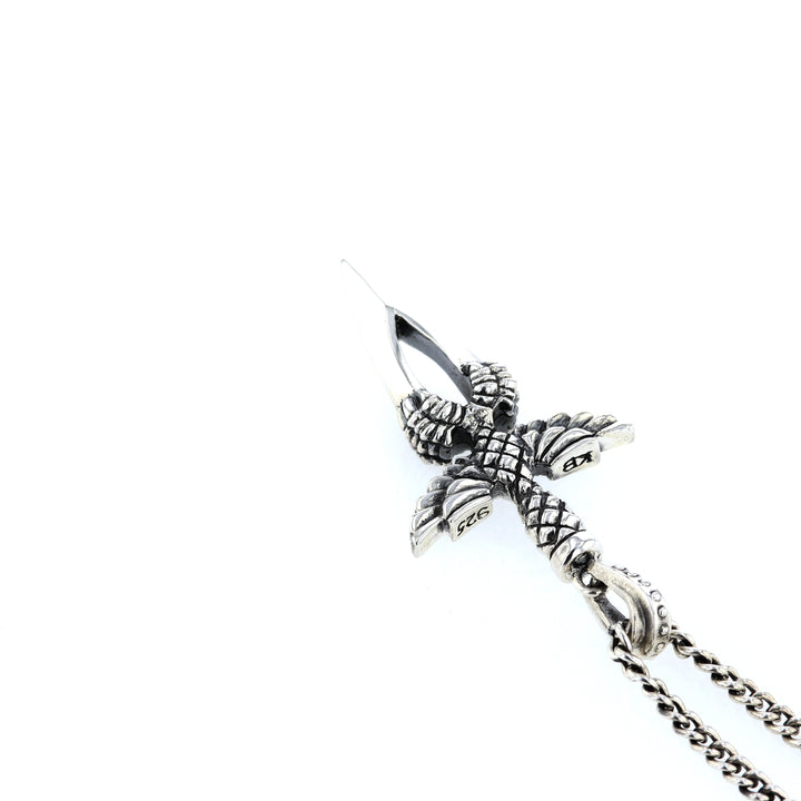 king baby sterling silver dagger pendant