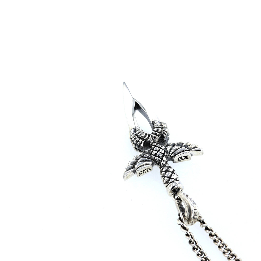 king baby sterling silver dagger pendant