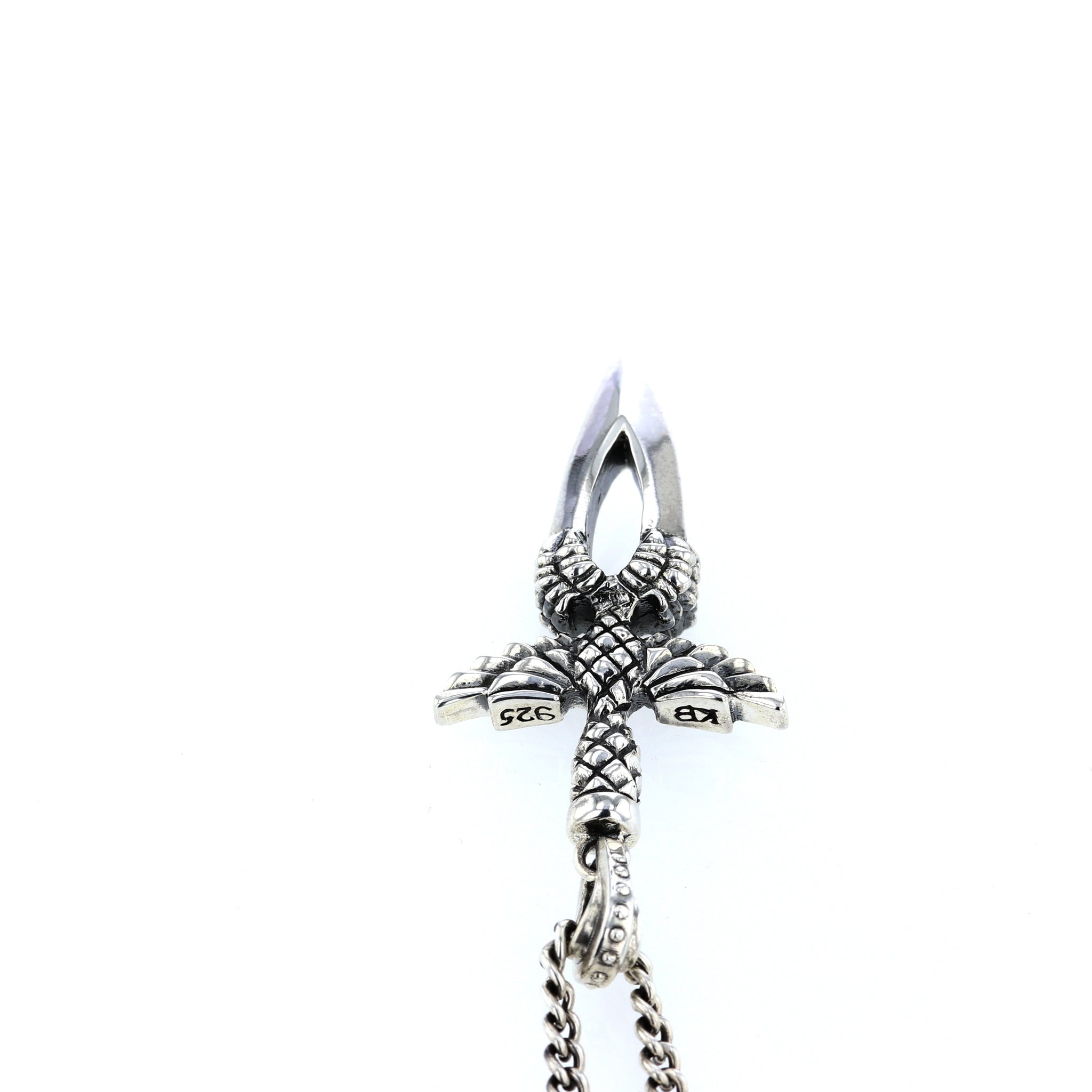 king baby sterling silver dagger pendant