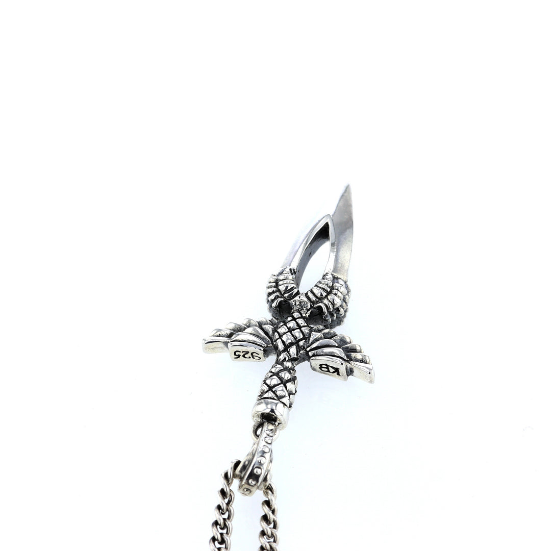 king baby sterling silver dagger pendant