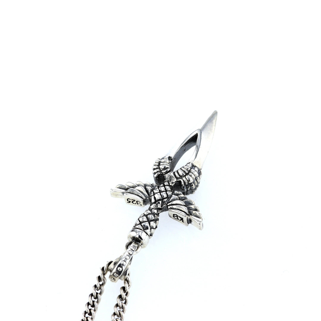 king baby sterling silver dagger pendant