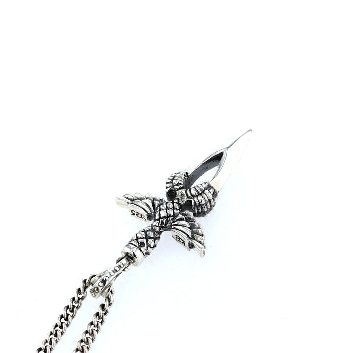 king baby sterling silver dagger pendant