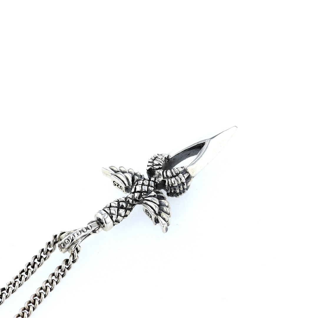 king baby sterling silver dagger pendant