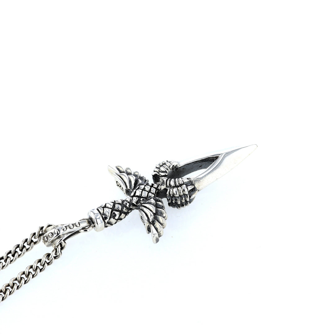 king baby sterling silver dagger pendant