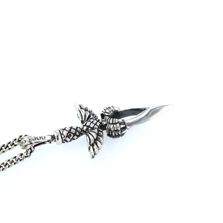 king baby sterling silver dagger pendant