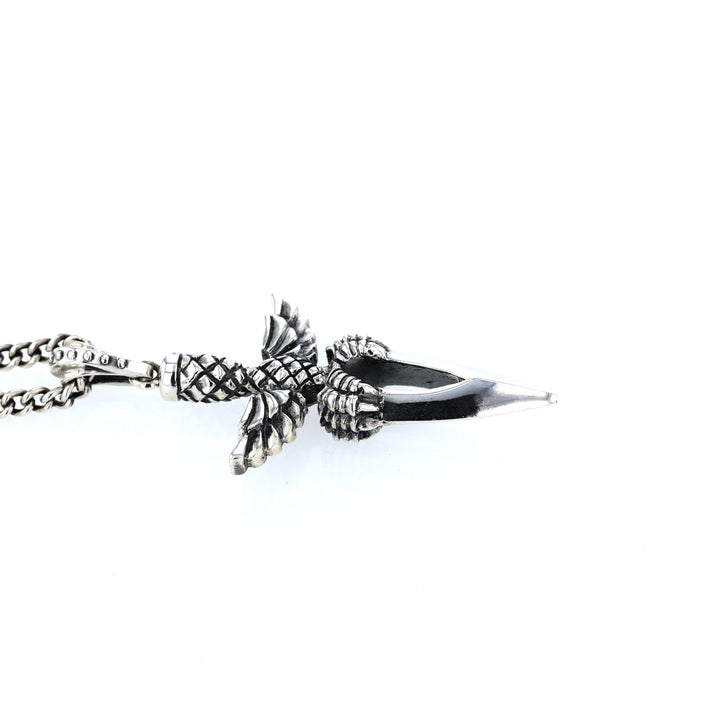 king baby sterling silver dagger pendant