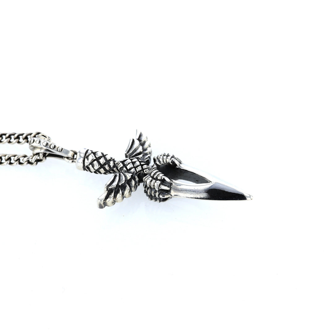 king baby sterling silver dagger pendant