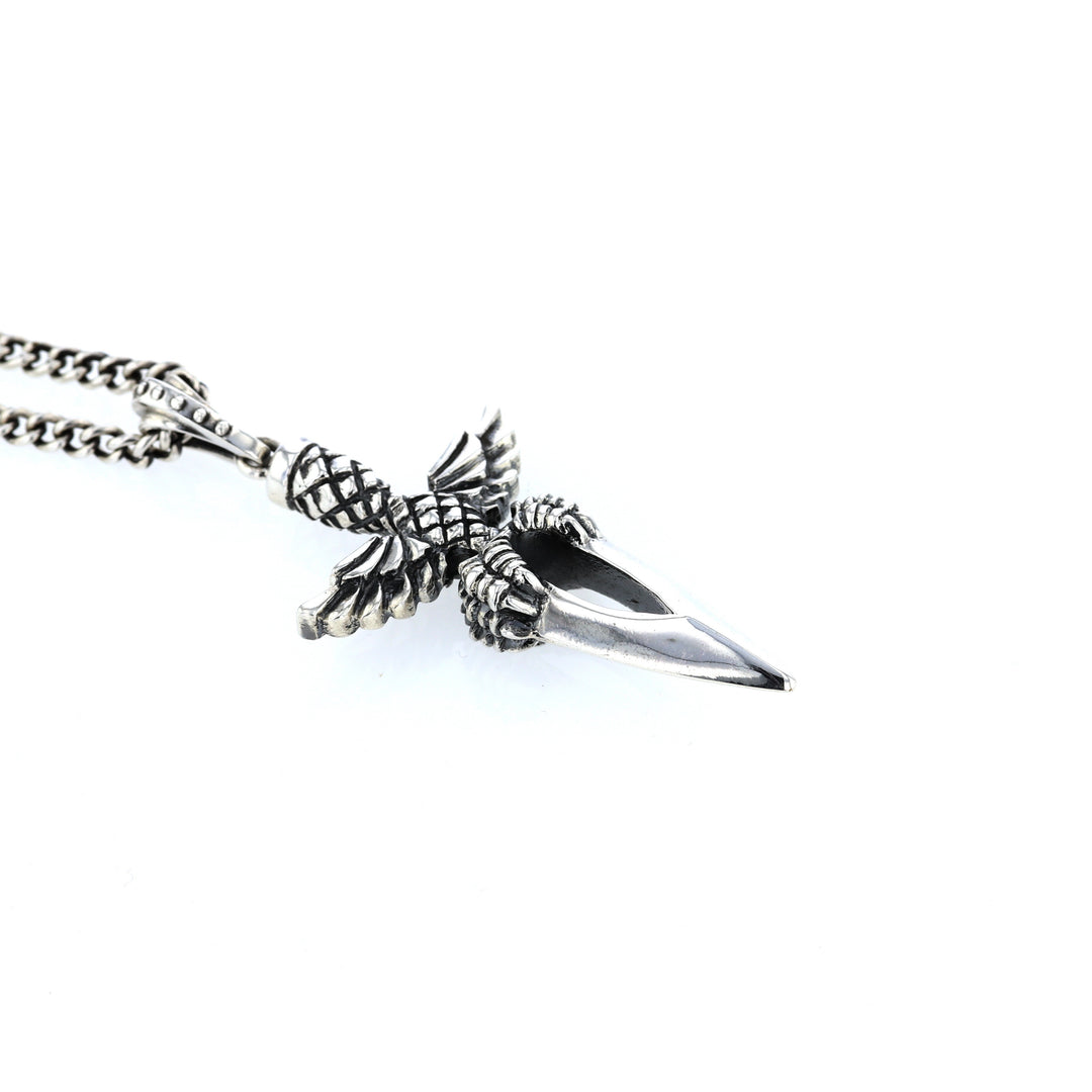 king baby sterling silver dagger pendant