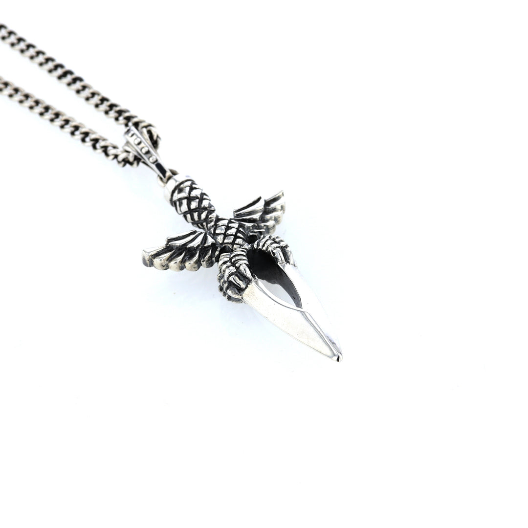 king baby sterling silver dagger pendant