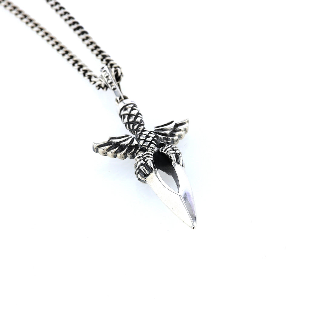 king baby sterling silver dagger pendant